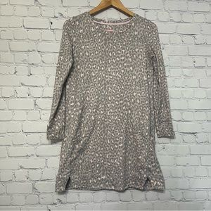 Kate Spade Animal Print Long Sleeve Nightgown Pajama Sleep Shirt Dress Size XS